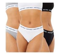 Jack Wills Womens Wilden Multipack Boy Pants 3 Pack Short Briefs Elasticated Wht/Grey/Black 14 (L)