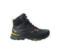 Jack Wolfskin Men's Force Trekker Texapore MID M Walking Shoe, Black/Burly Yellow XT, 10 UK