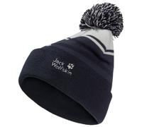 Jack Wolfskin - Kid's Stripy Pompom Beanie - Beanie size 49-50 cm, black