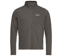 Jack Wolfskin - Litestride Hooded Fullzip - Fleece jacket size S, brown/grey