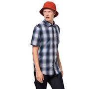 Jack Wolfskin Men Hot Chili Shirt - Night Blue Checks, 2X-Large