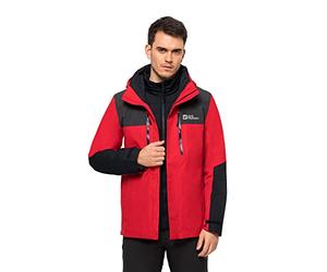 Jack Wolfskin Men's Jasper 3-in-1 JKT M Jacket, Adrenaline Red, XL