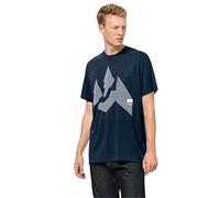 Jack Wolfskin Men's Nature Mountain T M T-Shirt Blue (Dark Indigo)