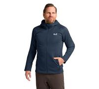 Jack Wolfskin Men’s fleece jacket with hood Peak District Hooded FZ Men M midnight sky midnight sky