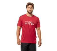 Men's Jack Wolfskin Mens Peak Graphic Short Sleeve T-Shirt - Red Glow - Size: 38/Regular