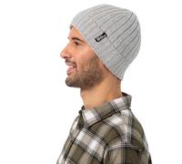 Jack Wolfskin Rib Knit Beanie, Unisex Beanie Hat, Grey Heather,