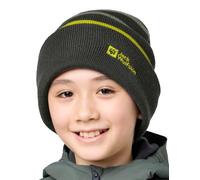 Jack Wolfskin Stripy Knit Beanie K, Unisex Children Beanie Hat, Mint Leaf,