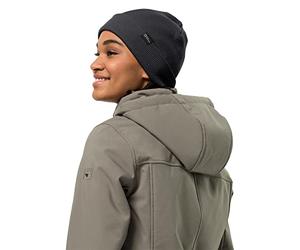 Jack Wolfskin Unisex Adult Knitted Rib Hat Cap - Black, 55-59 cm