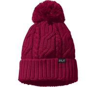 Jack Wolfskin Unisex Stormlock Windproof Fleece Lined Bobble Hat - Cranberry