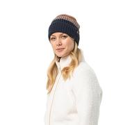 Jack Wolfskin Unisex Stripy Woods Beanie Hat Night Blue