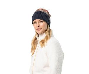 Jack Wolfskin Unisex Stripy Woods Beanie Hat Night Blue