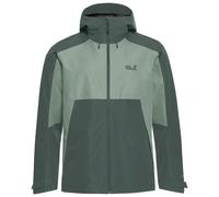 Jack Wolfskin Men’s waterproof rain jacket with hood Wildbound 2L Jacket Men 2XL green zinnia green zinnia