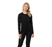 Jack Wolfskin Women’s Merino wool long-sleeved functional shirt Merino Longsleeve Women XXL black black