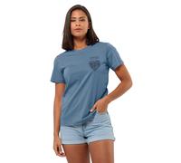 Jack Wolfskin Women’s organic cotton T-shirt Discover Heart T-Shirt Women M elemental blue Elemental Blue