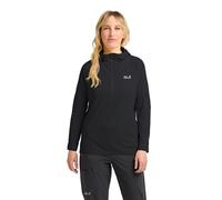 Jack Wolfskin Women’s stretch fleece jumper with hood Prelight Trail Hooded Women S black black