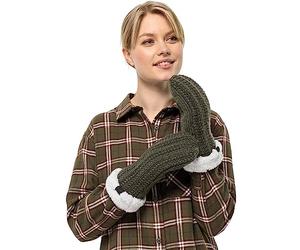 Jack Wolfskin Women's Highloft Knit Mitten W Gloves, Island Moss, M, Iceland Moss, M