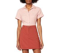 Jack Wolfskin Women's Kepler Shirt Women Quick Drying Blouse Short Sleeve, womens, 1401723-8257006, Blush Pink Checks, XXL