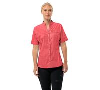 Jack Wolfskin Women's Norbo S/S Shirt W Blouse, Vibrant Red Check, L
