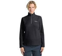 (L, Black) Jack Wolfskin Womens 2022 Taunus Half Zip Lightweight Fleece Pullover Sweater