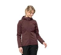 Jack Wolfskin Women's Windhain Hoody W Softshell Jacket, Dark Maroon, S