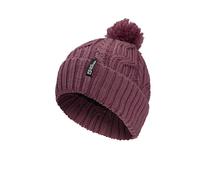 Jack Wolfskin Wool Blend Fleece Lined Pompom Hat Dark Pink