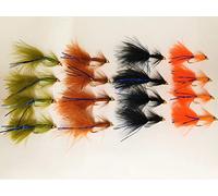 Jackal Outdoors Ltd 15 Piece Gold Headed Blue Flash Damsel Trout Flies on a Size 10 or 12 Hook (Size 10 hook)