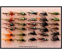 Jackal Outdoors Ltd Trout Fly Fishing Flies 30 GOLD HEADED NYMPHS SET 33J In 3 Different Sizes