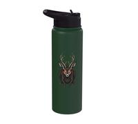 Jackalope Cryptid Red Eyes Dark Creature Art Stainless Steel Insulated Water Bottle