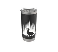Jackalope Walking Through White Forest Under Evening Stars Stainless Steel Insulated Tumbler