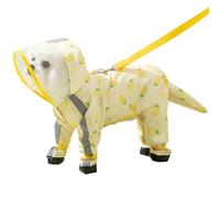 Jackanna All-Inclusive Puppy Dog Rain Four Feet Waterproof Teddy Bichon Pet Small Dog Dirty Rain Clothes with Feet Rain Coat (Yellow Pineapple Raincoat, XL)