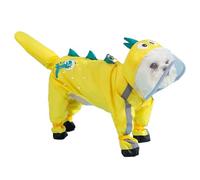 Jackanna All-Inclusive Puppy Dog Rain Four Feet Waterproof Teddy Bichon Pet Small Dog Dirty Rain Clothes with Feet Rain Coat (Small Dinosaur Raincoat, 2XL)