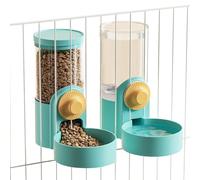 Jackanna Automatic Puppy and Kitten Feeder, Gravity Pet Food Box Water Dispenser ([Cyanide Green] Drinking + Feeding)