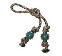 JACKANNA Camouflage Chew Rope Teething Ball Dog Toy for Bully Chewers, Camouflage Cotton Rope Dog Tug of War Toy, Dog Chew Toy with Rubber Teething Ball (Single-Eared Double Ball)