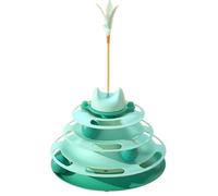 JACKANNA Cat Toy Self High Boredom Cat Carousel Teaser Cat Gods Kitten Teaser Ball Teaser Cat Stick Cat Toy Supplies (Green)