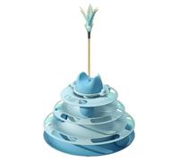 JACKANNA Cat Toy Self High Boredom Cat Carousel Teaser Cat Gods Kitten Teaser Ball Teaser Cat Stick Cat Toy Supplies (Blue)