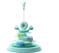 JACKANNA Cat Toy Self High Boredom Cat Carousel Teaser Cat Gods Kitten Teaser Ball Teaser Cat Stick Cat Toy Supplies (Mint Green)