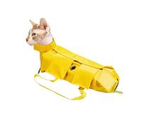 JACKANNA Cat Transport Bag, Cat Grooming Bag for Nail Care, Bathing & Travel - Adjustable, Multifunctional Pet Grooming Bag with Scratch Protection, Cutting, Cleaning and Fixing (Yellow)