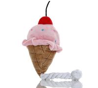 JACKANNA Cuddly Plush Dog Toy - Cute Ice Cream Design as a Calming Toy for Dogs & Cats, Soft Pet Toy for Anxiety & Boredom (Pink Ice Cream)
