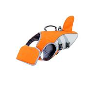 Jackanna Dog Life Jacket - Lightweight Life Jacket with Handle, Reflective for Safe Water Activities, Dog Life Jacket with Velcro Fastening (Shark Fin Swimming Aid in Orange)
