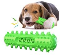 JACKANNA Dog Teething Rings Teeth Cleaning Sawtooth Dog Toothbrush Slow Food Pet Supplies Durable Squeaky Interactive Dog Toy (Green)