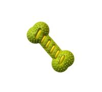 JACKANNA Dog Toy Bone Bite Resistant TPR Biting Sound for Pet Teeth Cleaning Natural Rubber Large Dog Golden Hair Corgi Pet Relieve Boredom (Green)