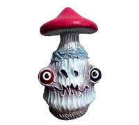 JACKANNA Halloween Mushroom with Glow Eyes - Resin Garden Statue for Patio & Garden Weatherproof Outdoor Decoration (A)