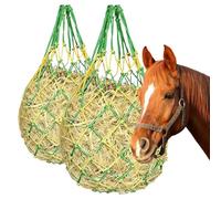 JACKANNA Hay Bag Hay Net for Horses Large Tight Mesh Hay Rack Horse 90 x 80 cm Farming Hay Bag Horse Sheep Tight Mesh with Hay Net Round Bales Mesh Size 3 x 3 cm for Species-Appropriate Feeding (Green