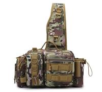 JACKANNA Multifunctional Fishing Waist Pack Fishing Rod Bag Large Capacity Outdoor Fishing Backpack Waterproof Fishing Backpack Tactical Camouflage Crossbody Bag, Mixed Camo, 40×90cm, Bohemian style