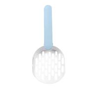 JACKANNA Pack of 2 Colour Mesh Cat Litter Scoop Cat Litter Scoop, Plastic Cat Litter Sifter Scoop, Cat Litter Scoop for Tofu Litter and Clay Litter (White with Light Blue)