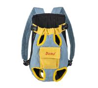 Jackanna Pet Bag, Out and About Portable Duffel Bag, Dog Cat Chest Four Legs Backpack (Blue and Yellow, XXL)