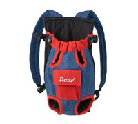Jackanna Pet Bag, Out and About Portable Duffel Bag, Dog Cat Chest Four Legs Backpack (Red and Blue, S)