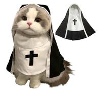 Jackanna Pet Costume, Pet Cat/Dog Nun Costume, Cat Tuxedo Jumpsuit, Pet Quirky Cos Photo Props, Suitable for Halloween Christmas Cosplay Wear (Style 2, M)
