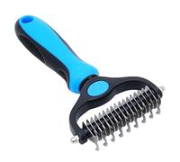 Jackanna Pet Double-Sided Knot Comb Explosive Stainless Steel Cat and Dog Comb Cleaning and Care Dandruff Comb Pet Knot Comb (Black Blue Large)