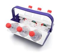 JACKANNA Plastic Beer Box for Six Bottles with Carry Handle and Ice Storage Two-Tone Beer Rack with Ice Storage for Bar, Foldable Plastic Drink Carrier 6 Holes Reusable, Purple, Bohemian style